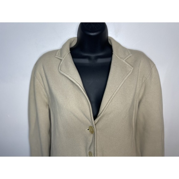 Lauren Ralph Lauren Women's Ivory Cotton Knit Blazer Size Large - Picture 2 of 12